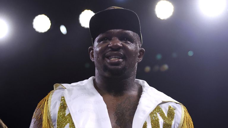 Dillian Whyte lands a shot on Jermaine Franklin during the heavyweight bout